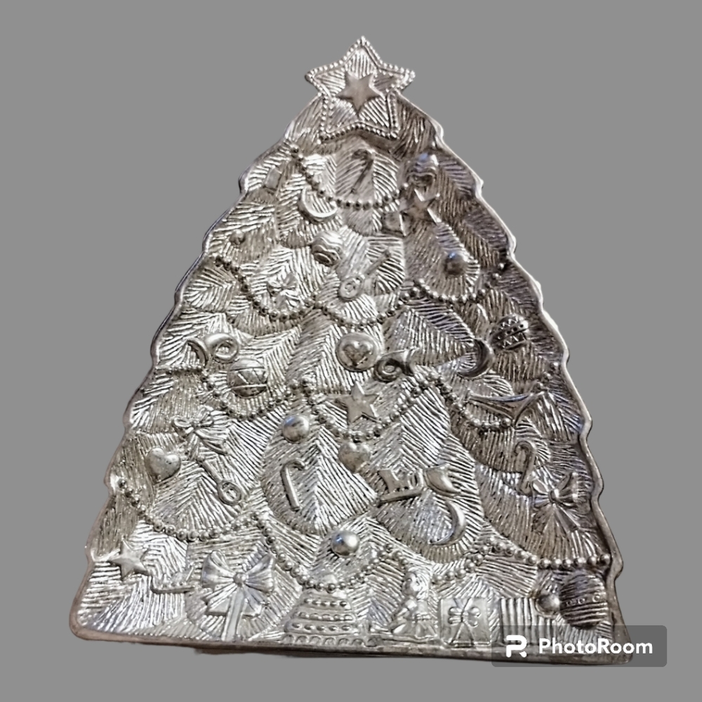 Elegance Silver Plated Christmas Tree Candy Dish